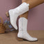 Bottes western à talon épais et bout pointu pour femmes