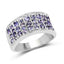 1.23 Carat Genuine Tanzanite Cluster Ring in Sterling Silver