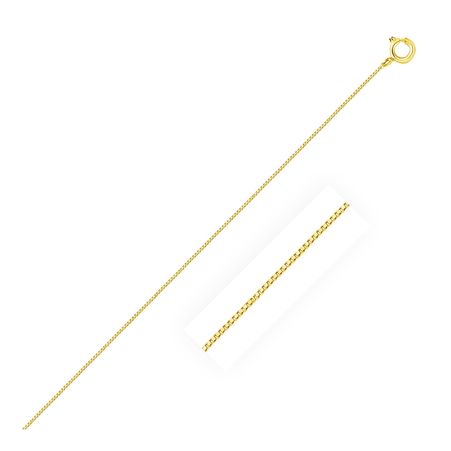 14k Yellow Gold Classic Box Chain - 0.45mm