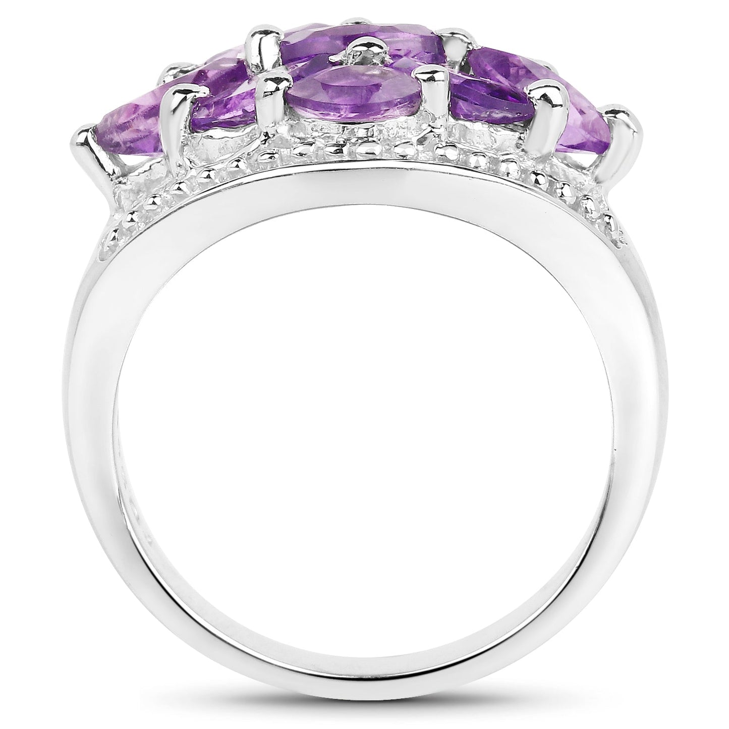 Bague en argent sterling .925 avec améthyste véritable de 1,91 carat