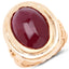 14K Rose Gold Plated 17.60 Carat Ruby Sterling Silver Ring