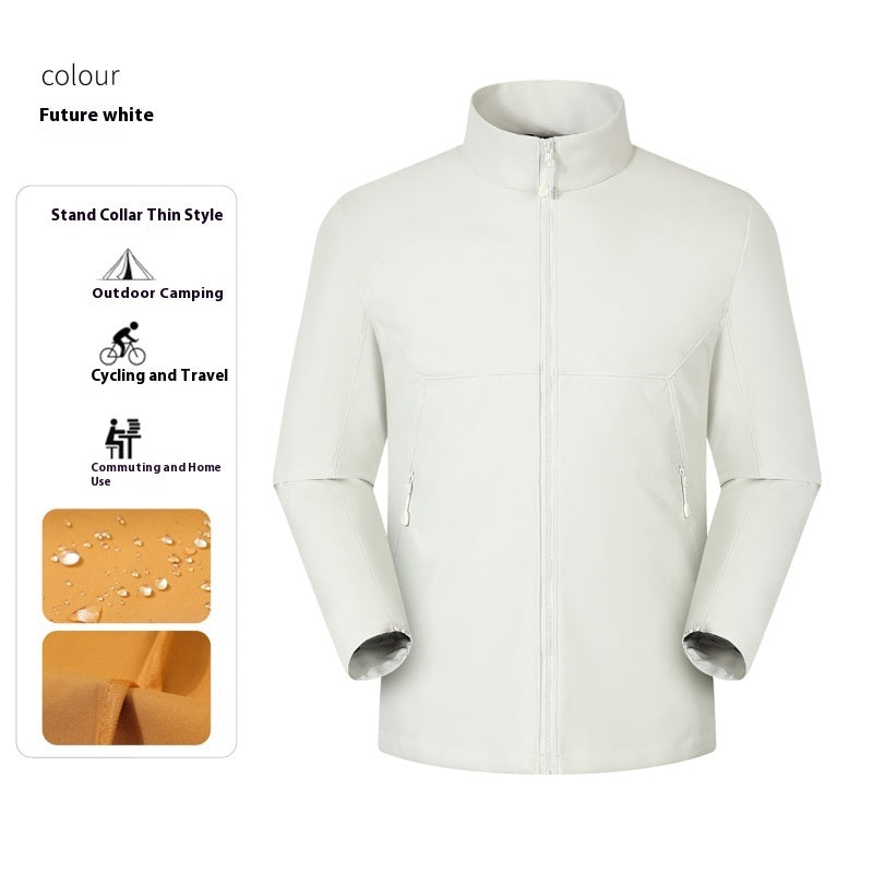 Waterproof Stand Collar Men's Jacket for Work and Leisure