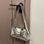 Chic Silver Patent Leather Crossbody Bag