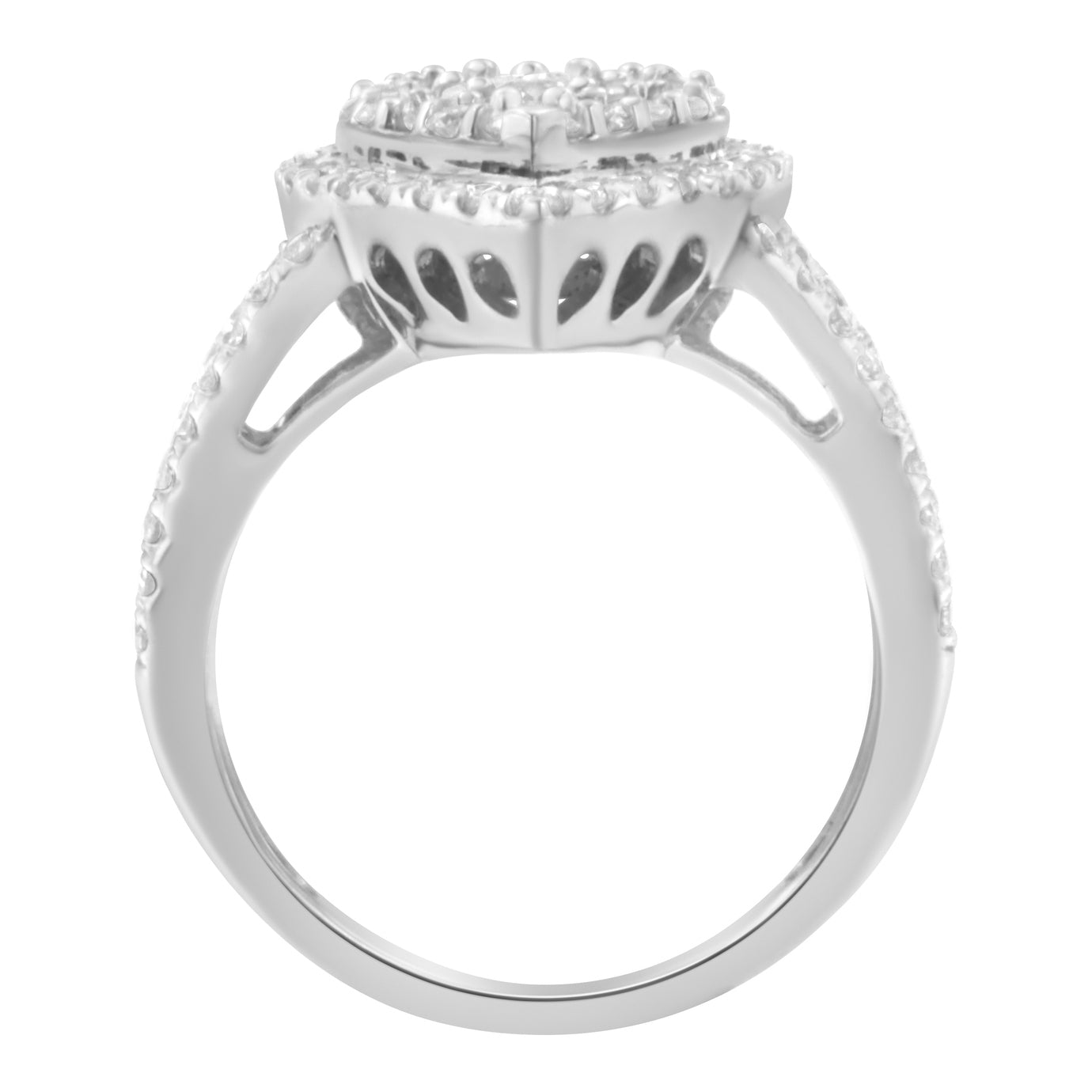 Anillo de Clúster de Diamantes de Plata Esterlina .925 - Talla 6
