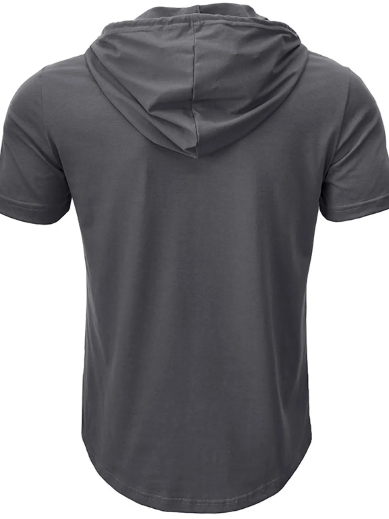 Camiseta Henley con Capucha Casual para Hombre en Tallas Grandes