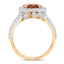 Bague en argent sterling avec citrine de 3,71 carats et topaze blanche