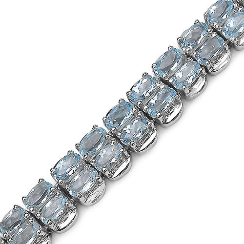 18.00 Carat Genuine Blue Topaz Sterling Silver Bracelet