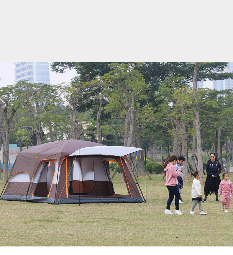 Tente de camping de luxe pour plusieurs personnes, imperméable