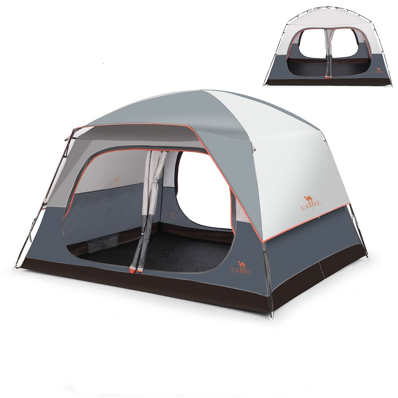 Outdoor Tent Quick Build Glass Pole Waterproof Shading Large Space Rain Camping Travel Tent - Korvel