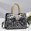 Sac à main chic à imprimé léopard avec embellissements en pierres chaudes