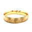 Classic Floral Carved Bangle in 14k Yellow Gold