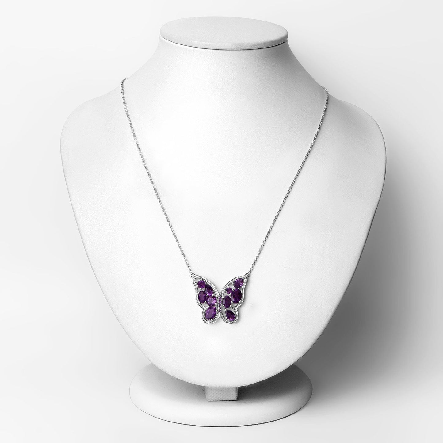 4.32 Carat Genuine Amethyst & .925 Sterling Silver Necklace