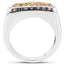 Bague en diamant champagne et jaune de 0,63 carat en argent sterling