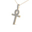 Pendentif Croix Ankh en Diamant Rond en Or Jaune 10K pour Hommes