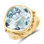 Bague en argent sterling avec topaze bleue véritable de 12,79 carats
