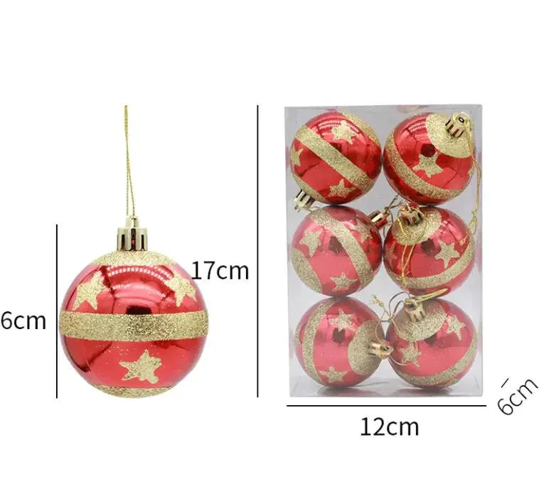 6cm Hand-Painted Christmas Ball Ornaments