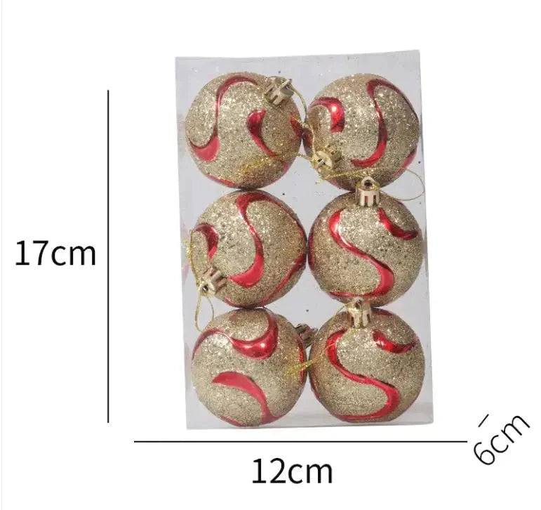 6cm Hand-Painted Christmas Ball Ornaments