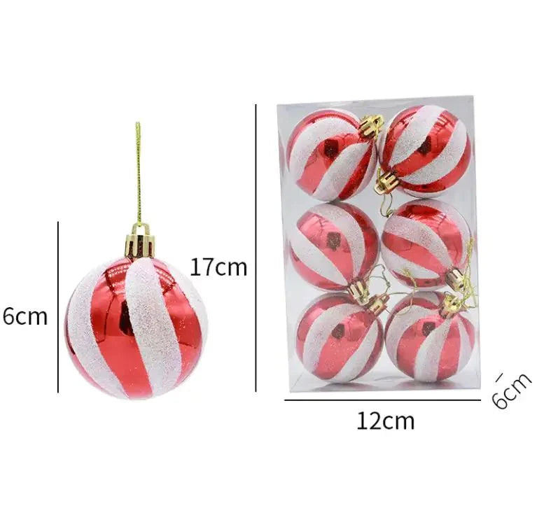 6cm Hand-Painted Christmas Ball Ornaments