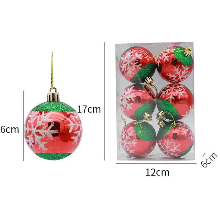 6cm Hand-Painted Christmas Ball Ornaments