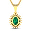 1.13 Carat Genuine Zambian Emerald and White Diamond Pendant