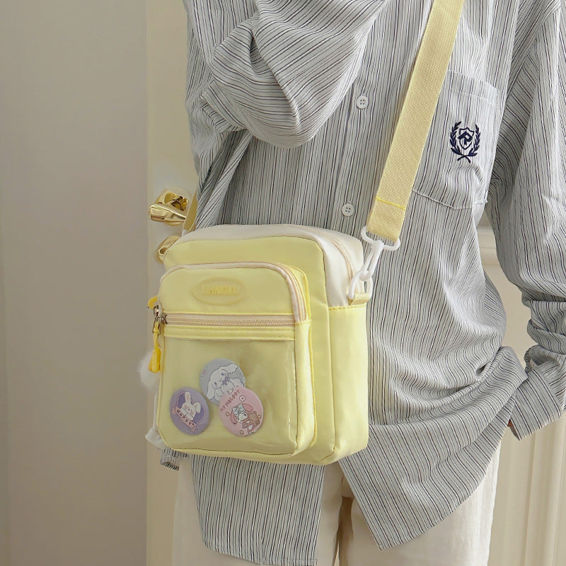 Stylish Contrast Color Crossbody Bag for Students