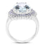 5.30 Carat Aquamarine, Tanzanite & White Topaz Sterling Silver Ring