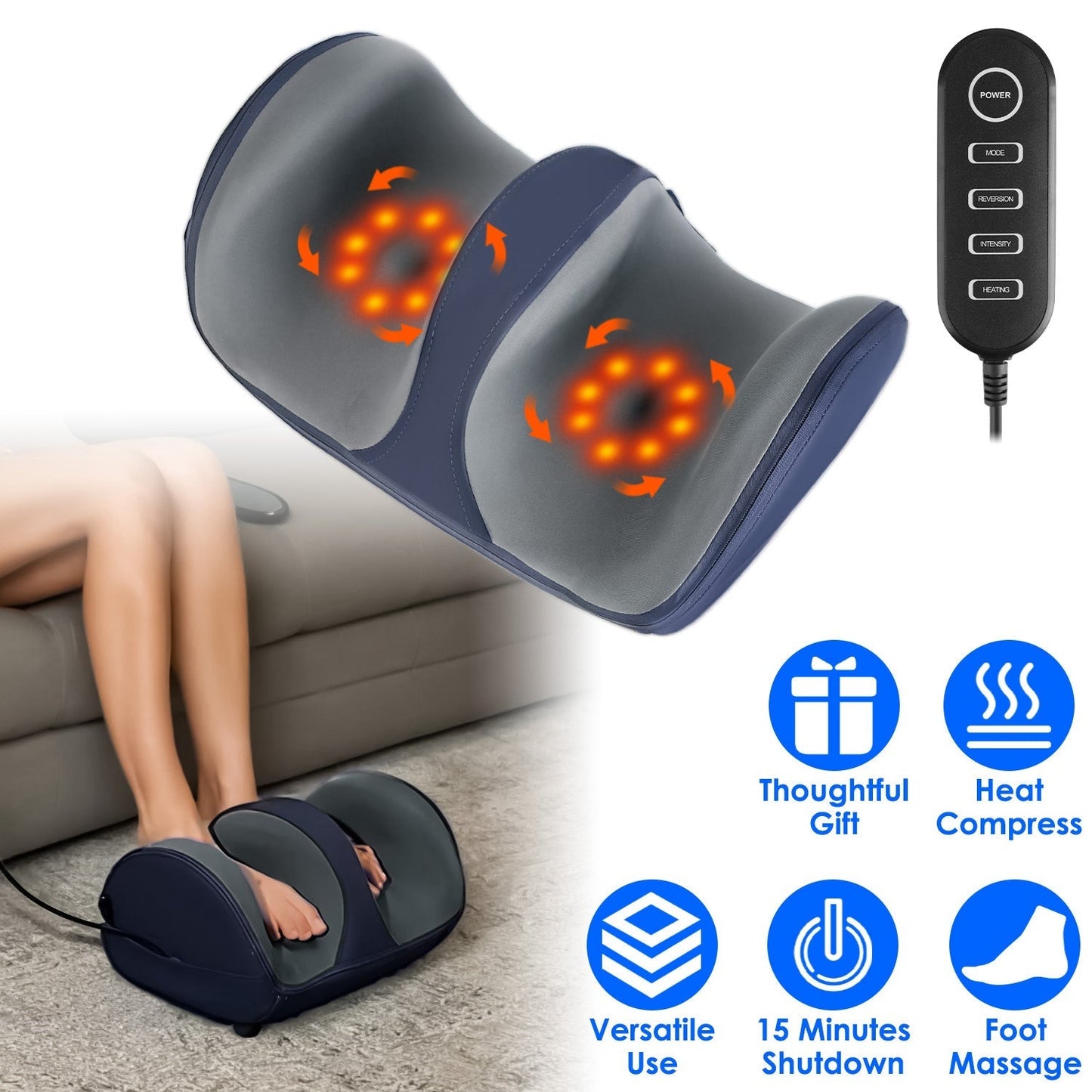 Shiatsu Foot Massager with Heat - Relaxation for Feet, Calves, and Arms