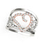 Anillo de Diamante con Motivo de Corazón en Oro Blanco y Rosa de 14k