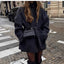 Womens Wool Coat with Belt and Mock Neck