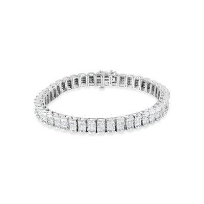 Pulsera de Tenis de Diamantes de Corte Princesa en Oro Blanco de 14K - 5.00 Cttw