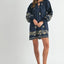 Embroidered Long Sleeve Peasant Mini Dress for Women