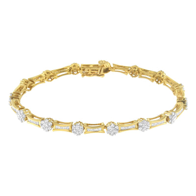 Bracelet en or jaune et blanc 10K avec diamants - 2,00 cttw