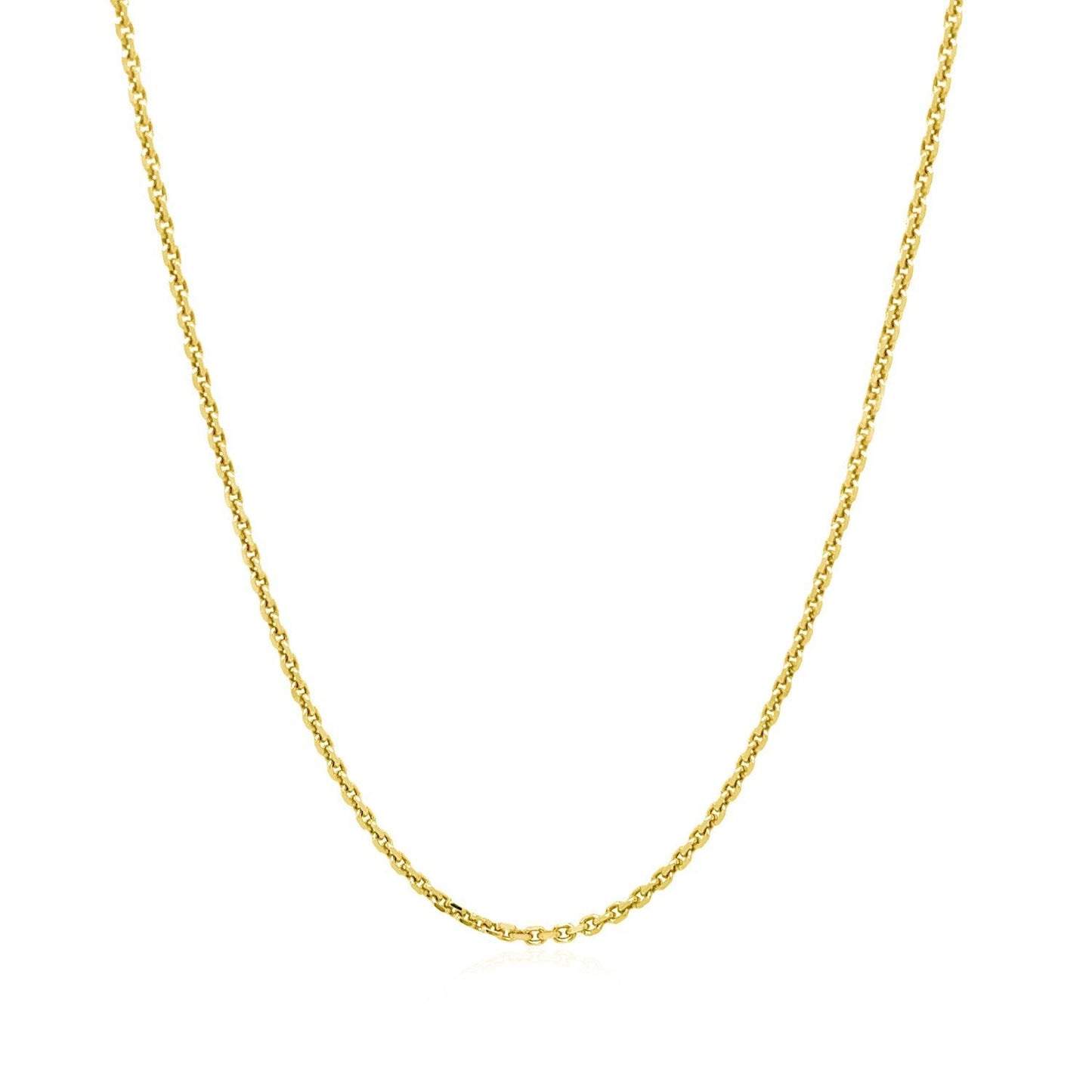Cadena de eslabones de cable cortada con diamante de oro amarillo de 14k - 1.4mm
