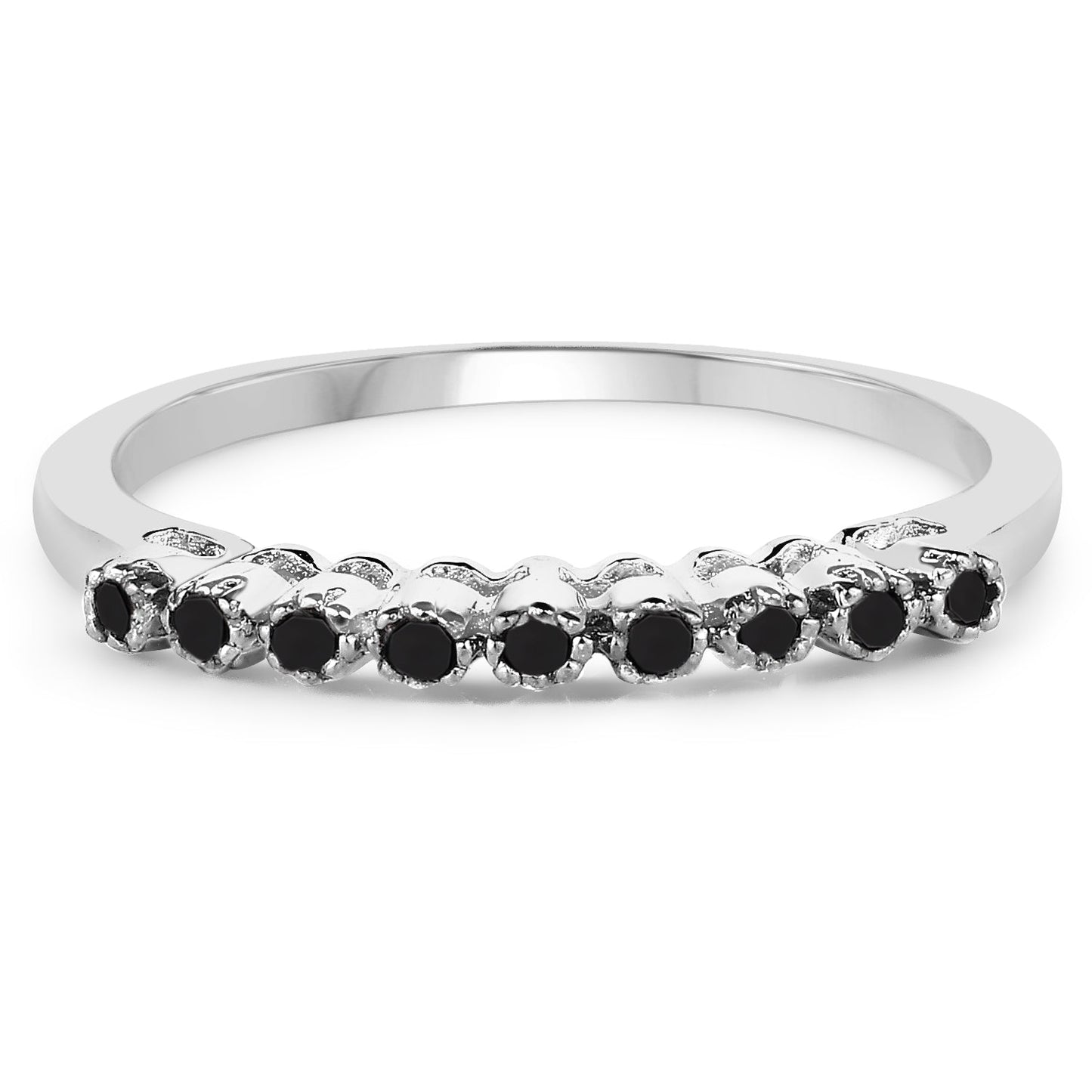 0.32 Carat Multi Diamond .925 Sterling Silver Engagement Ring