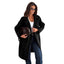 Elegant Solid Color Long Sleeve Wool Overcoat for Women