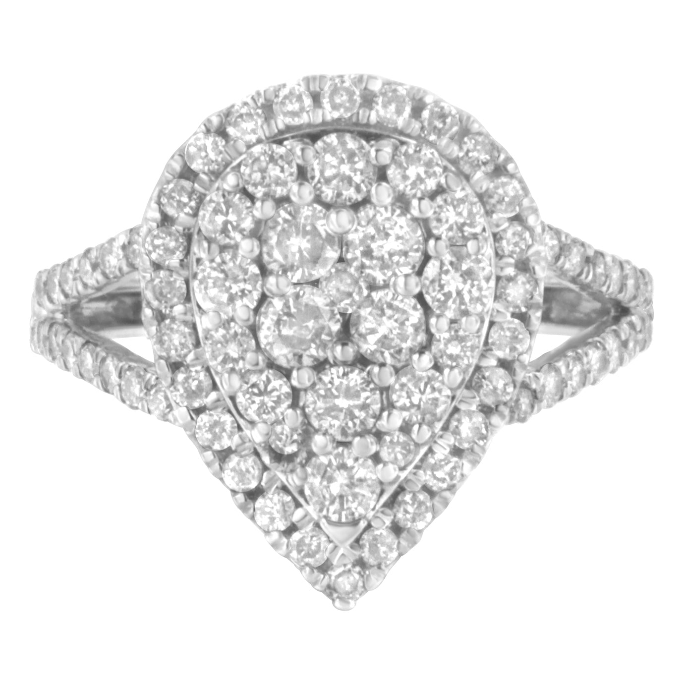 Anillo de Clúster de Diamantes de Plata Esterlina .925 - Talla 6