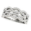 Anillo de Olas Dobles entrelazadas con Diamantes en Oro Blanco de 14k