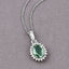1.39 Carat Green Tourmaline and Diamond 14K White Gold Pendant