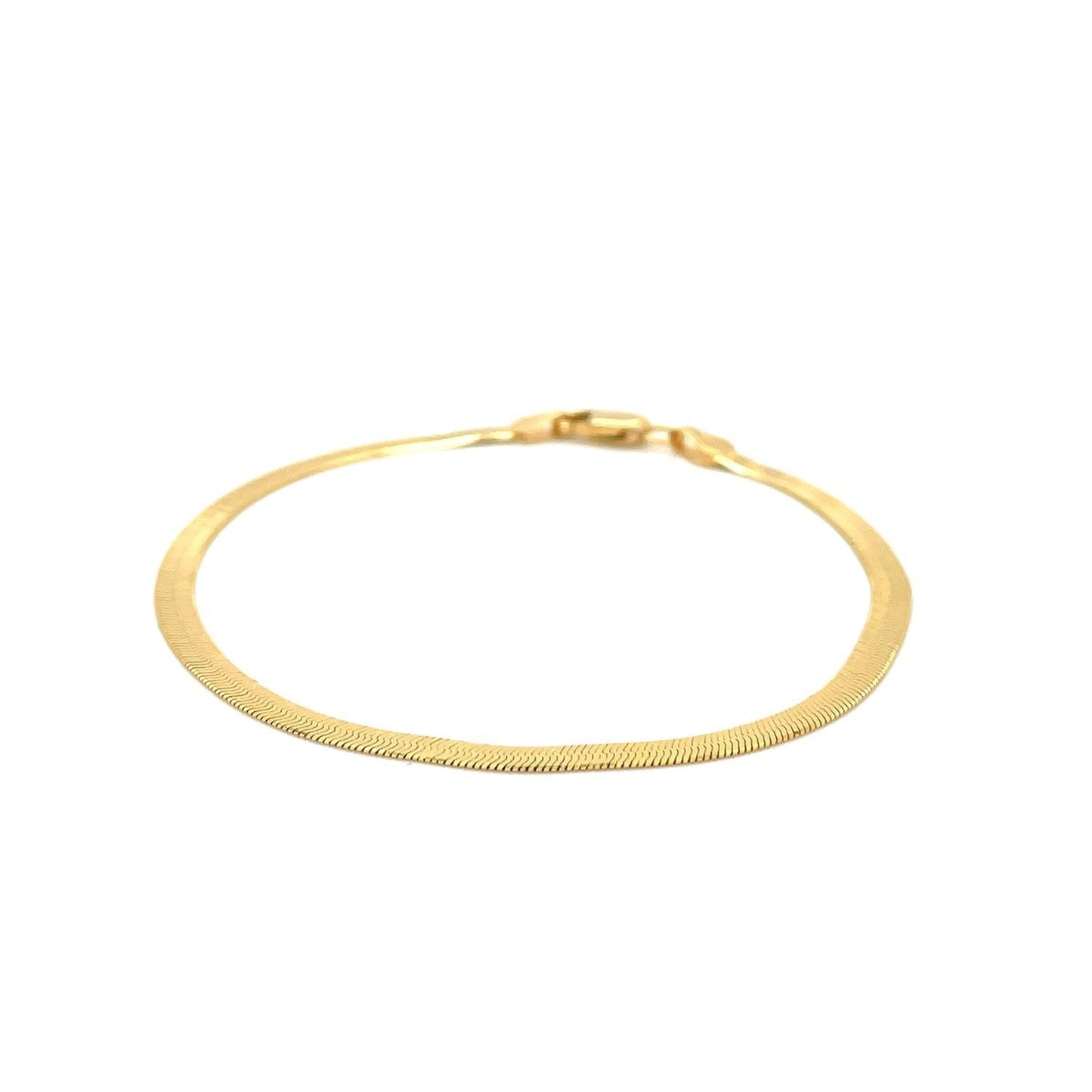 14k Yellow Gold Super Flex Herringbone Anklet