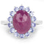5.53 Carat Pink Sapphire & Tanzanite Sterling Silver Ring