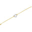 Pulsera de encanto de corazón de diamante de dos tonos de oro de 10K - 1/4 Cttw