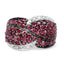3.06 Carat Ruby & White Topaz .925 Sterling Silver Engagement Ring