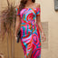 Robe midi charmante à épaules dénudées avec fente