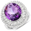 8.41 Carat Amethyst and White Topaz Sterling Silver Ring