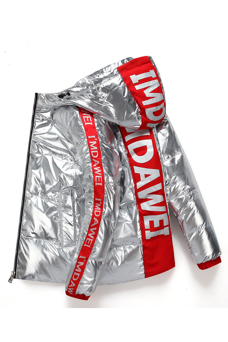 Glossy Hooded Down Jacket for Men