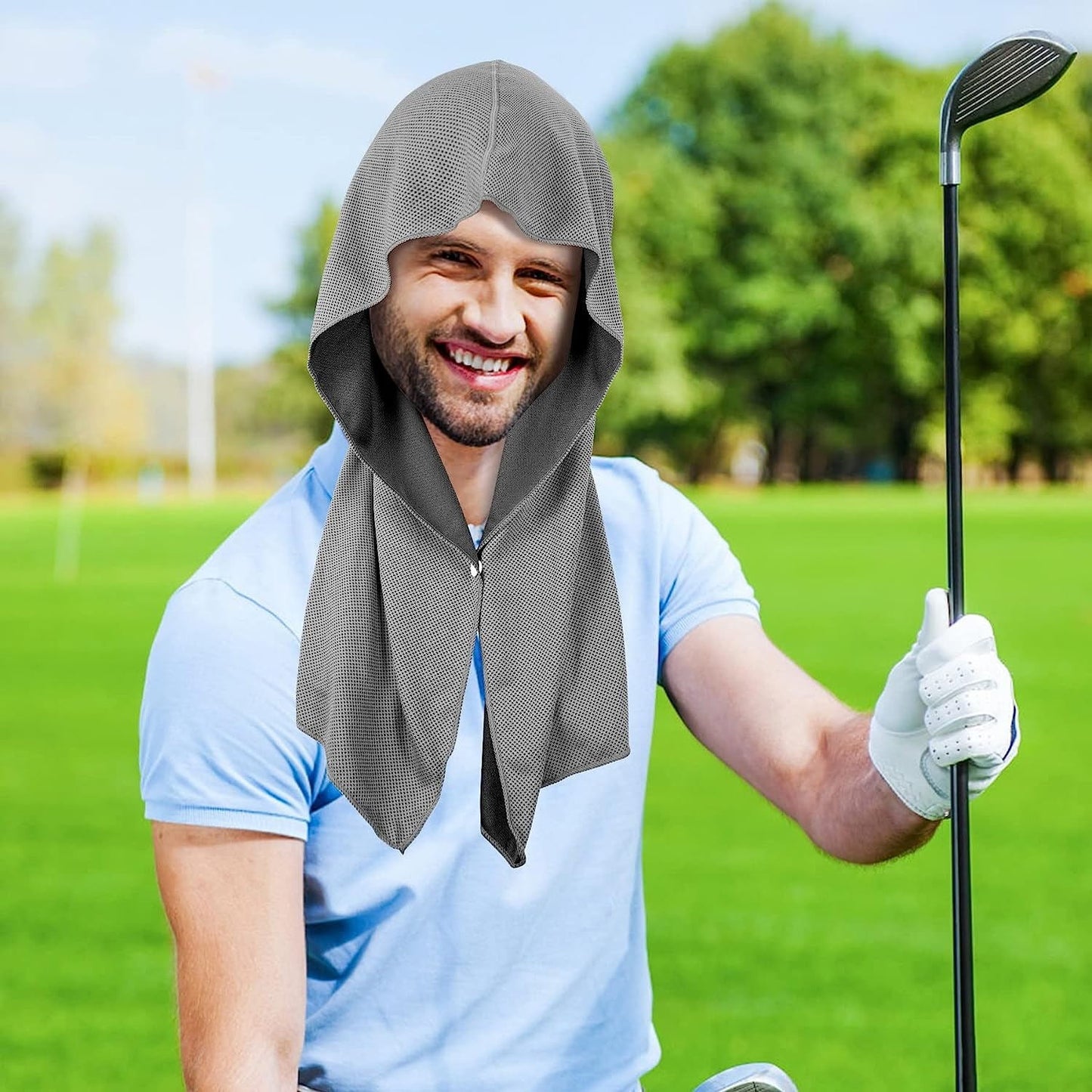 U-Shaped Cold Hoodie Towel for Gym and Beach