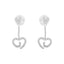 .925 Sterling Silver Diamond Swirl Heart Earrings