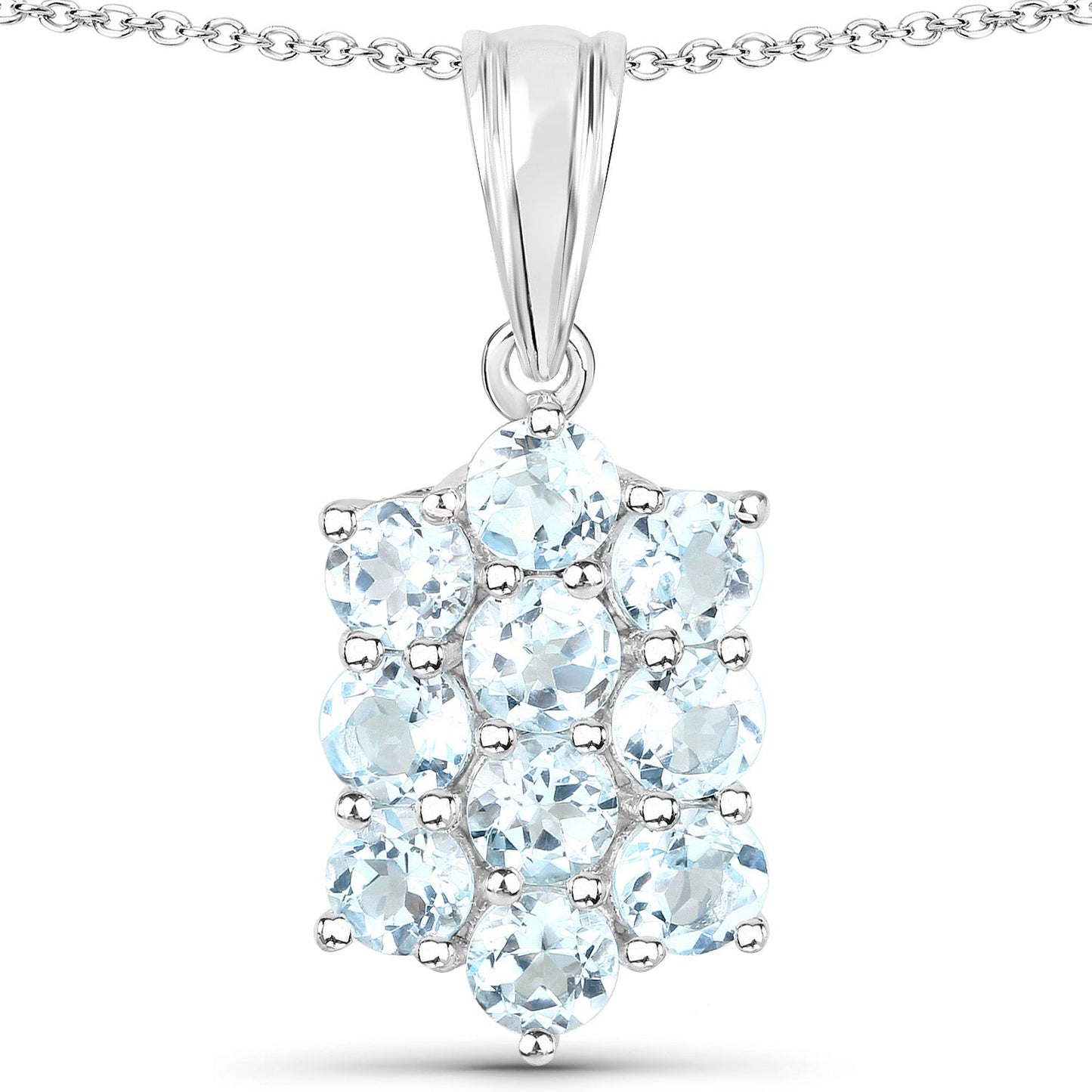 Juego de joyería de plata esterlina con topacio azul genuino de 8.80 quilates