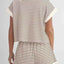 Striped Chic Plus Size Top & Shorts Set