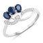 0.65 Carat Blue Sapphire and Diamond 14K White Gold Engagement Ring